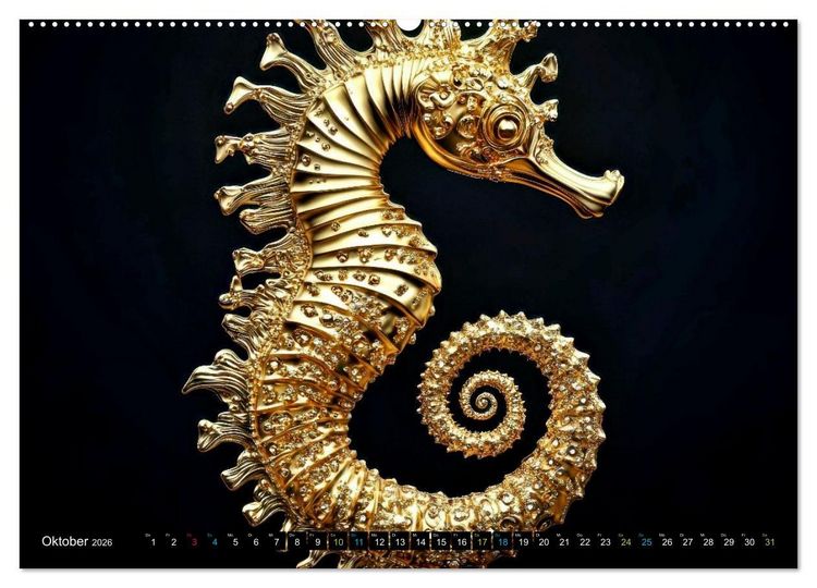 Produktbild: Seepferdchen - Modern Art (Wandkalender 2026 DIN A2 quer), CALVENDO Monatskalender