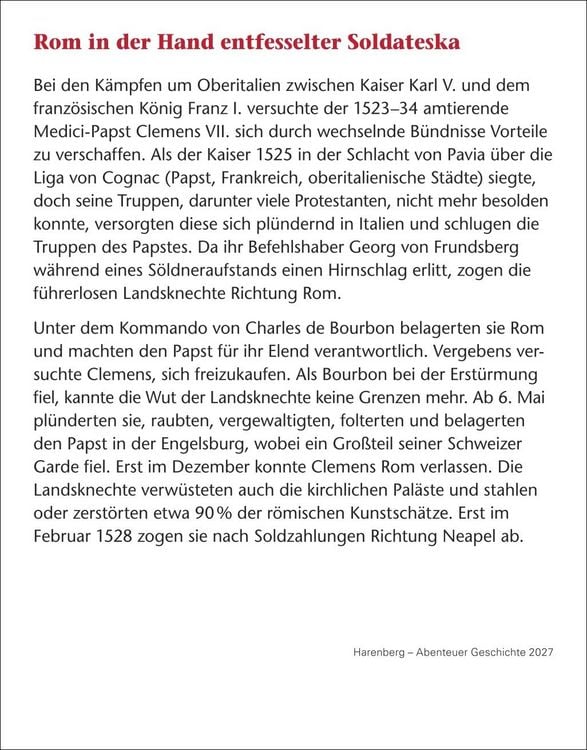 Produktbild: Abenteuer Geschichte Tagesabrei&szlig;kalender 2027 - Menschen, Ereignisse, Epochen - von den Anf&auml;ngen bis heute