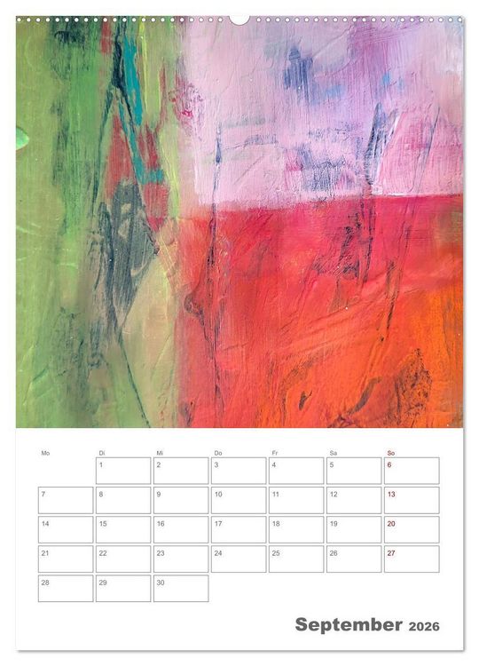 Produktbild: Farbliche Stille - Ein Jahr der inneren Ruhe mit abstrakten Farbspielen (Wandkalender 2026 DIN A2 hoch), CALVENDO Monatskalender