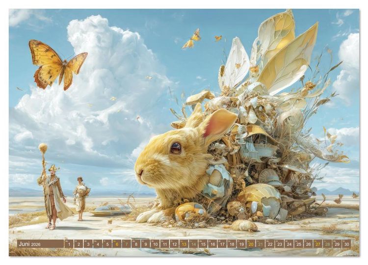 Produktbild: Tiere - Im surrealen Garten der Tr&auml;ume (hochwertiger Premium Wandkalender 2026 DIN A2 quer), Kunstdruck in Hochglanz