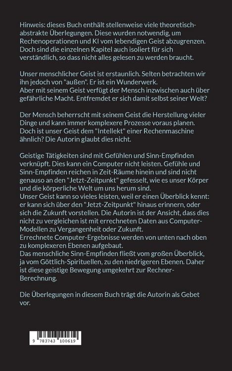 Produktbild: Geist - Unterschiede: KI-Rechner, Mensch, G&ouml;ttlicher Geist - Wunder der Sch&ouml;pfung