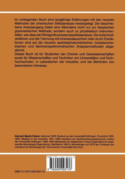 Produktbild: Die chemische Silikatanalyse