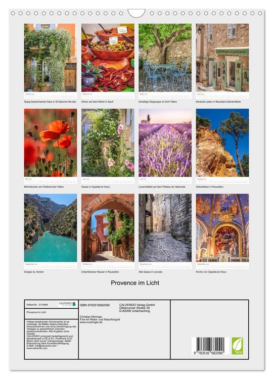 Produktbild: Provence im Licht (Wandkalender 2026 DIN A3 hoch), CALVENDO Monatskalender