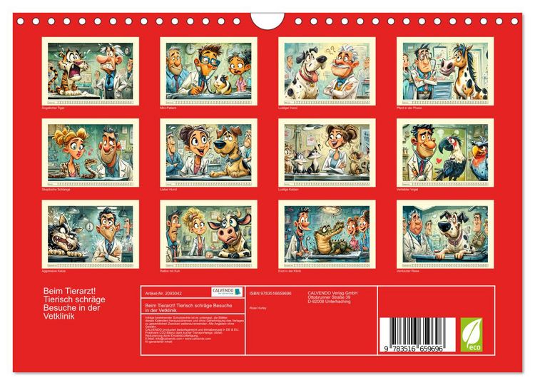 Produktbild: Beim Tierarzt! Tierisch schr&auml;ge Besuche in der Vetklinik (Wandkalender 2026 DIN A4 quer), CALVENDO Monatskalender