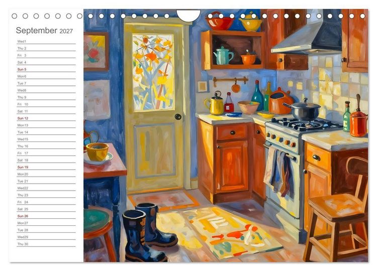 Produktbild: Painted Kitchen Moments - Twelve expressive interiors (Wall Calendar 2027 DIN A4 landscape), CALVENDO 12 Month Wall Calendar