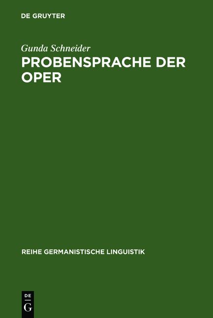 Produktbild: Probensprache der Oper