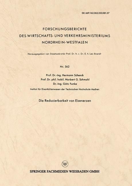 Produktbild: Die Reduzierbarkeit von Eisenerzen