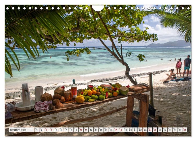 Produktbild: Seychelles - Des &icirc;les de r&ecirc;ve dans l'oc&eacute;an Indien (Calendrier mural 2026 DIN A4 vertical), CALVENDO calendrier mensuel