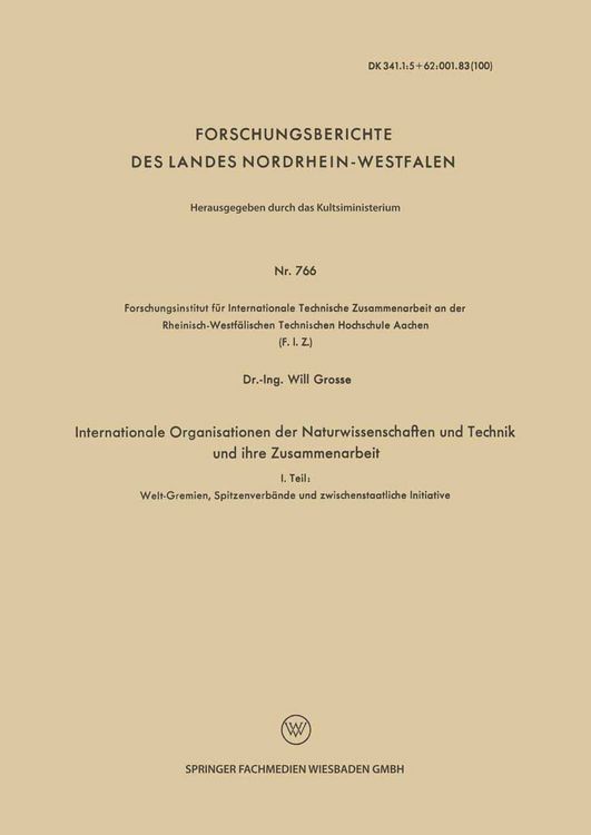 Produktbild: Internationale Organisationen der Naturwissenschaften und Technik und ihre Zusammenarbeit