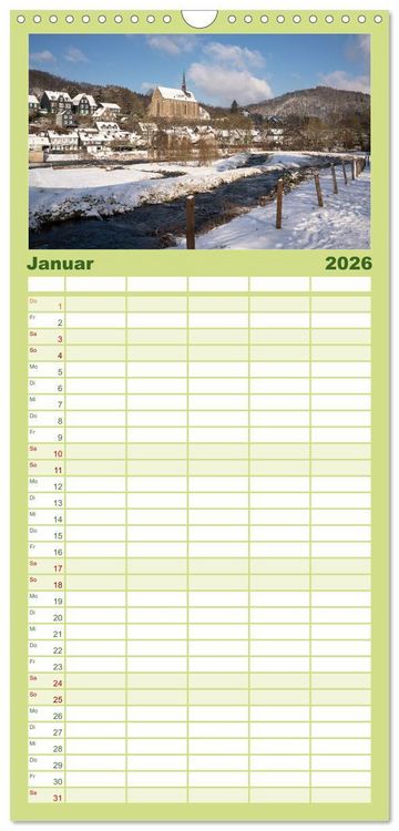 Produktbild: Familienplaner 2026 - Heimat Entdecken: Bergisches Land mit 5 Spalten (Wandkalender, 21 x 45 cm) CALVENDO