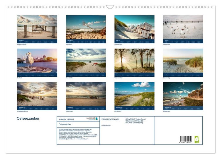 Produktbild: Ostseezauber (Wandkalender 2026 DIN A2 quer), CALVENDO Monatskalender