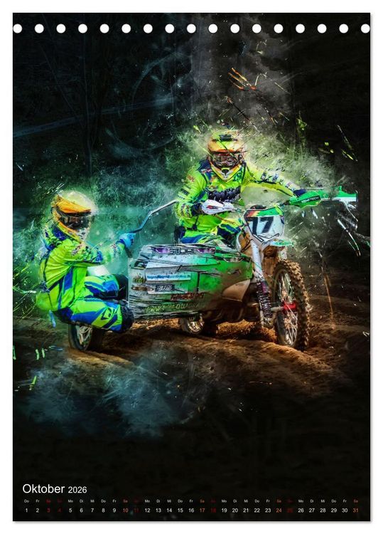 Produktbild: Motocross Seitenwagen - einfach cool (Tischkalender 2026 DIN A5 hoch), CALVENDO Monatskalender