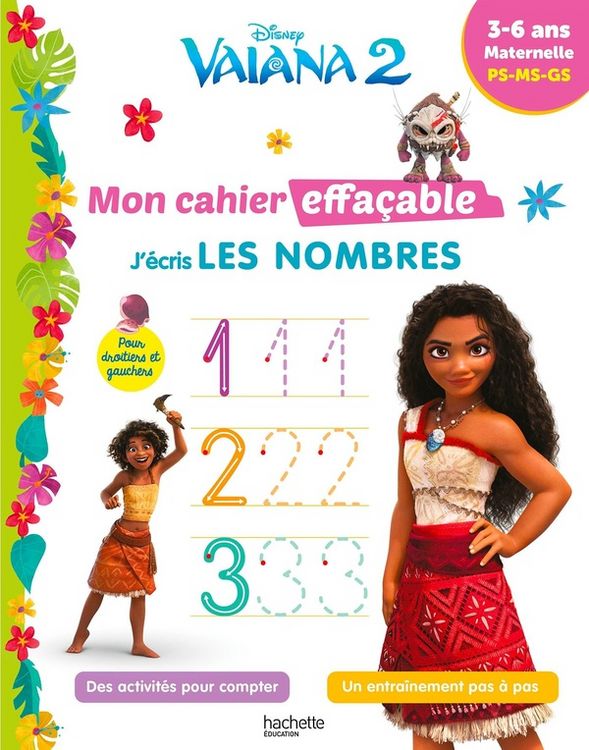 Produktbild: Vaiana 2 : mon cahier effa&ccedil;able, j'&eacute;cris les nombres