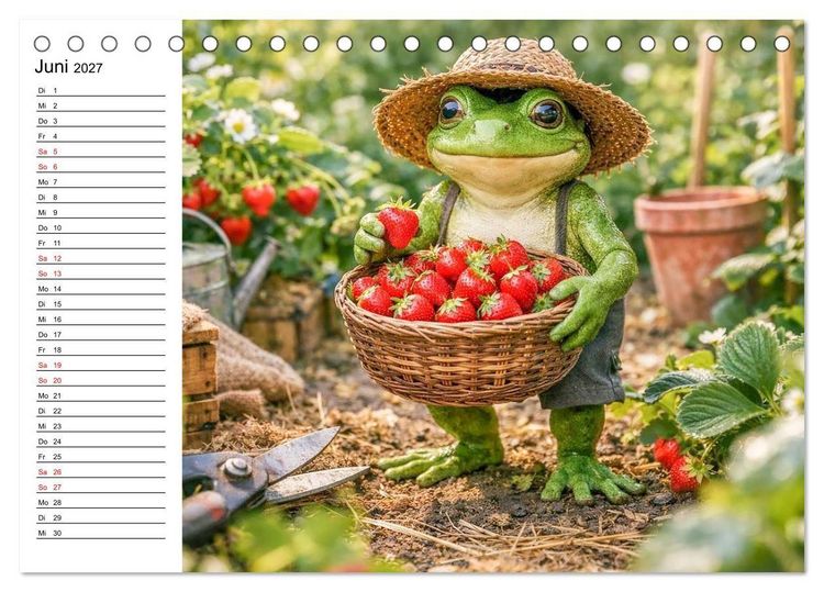 Produktbild: Frosch im Garten (Tischkalender 2027 DIN A5 quer), CALVENDO Monatskalender