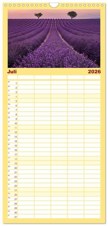 Produktbild: Familienplaner 2026 - Provence, Lavendelzeit in S&uuml;dfrankreich mit 5 Spalten (Wandkalender, 21 x 45 cm) CALVENDO