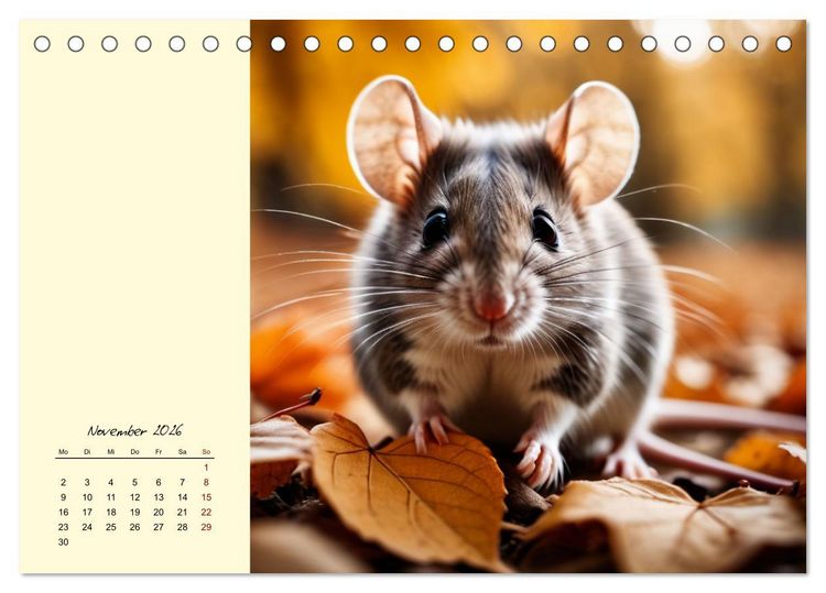 Produktbild: Goldige M&auml;use im Gr&uuml;nen (Tischkalender 2026 DIN A5 quer), CALVENDO Monatskalender