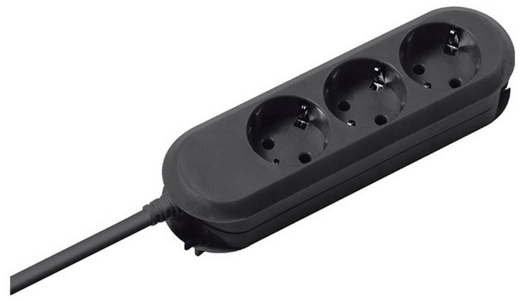 Produktbild: Bachmann 387170 Steckdosenleiste 3fach Schwarz Schutzkontakt 1St.