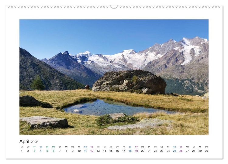 Produktbild: Perlen im Saastal Wallis Schweiz (Wandkalender 2026 DIN A2 quer), CALVENDO Monatskalender