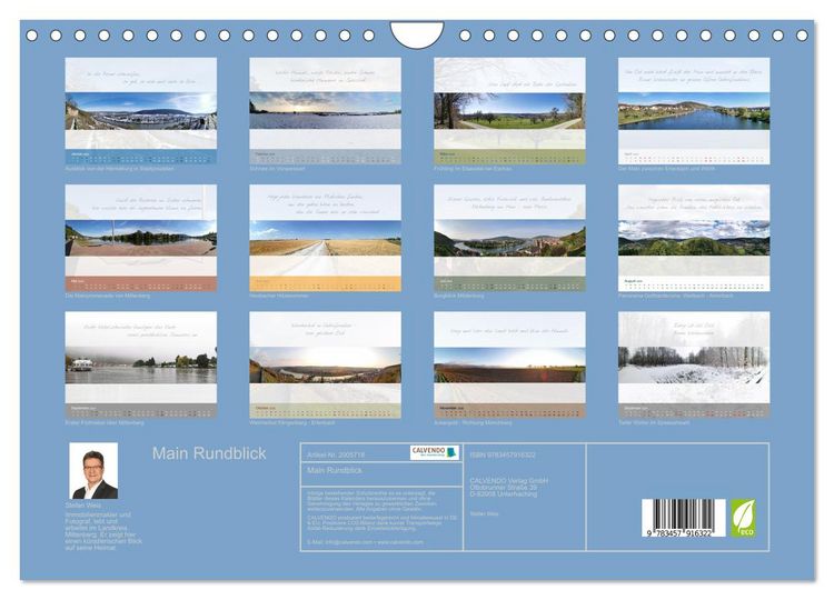Produktbild: Main Rundblick (Wandkalender 2026 DIN A4 quer), CALVENDO Monatskalender