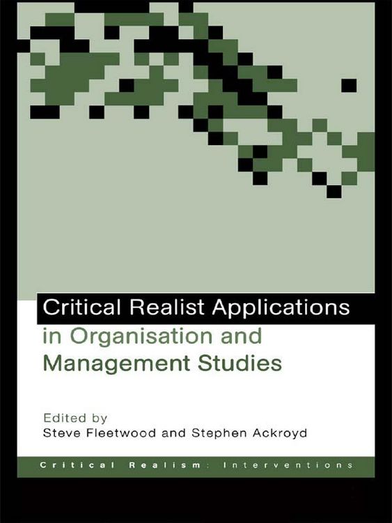 Produktbild: Critical Realist Applications in Organisation and Management Studies