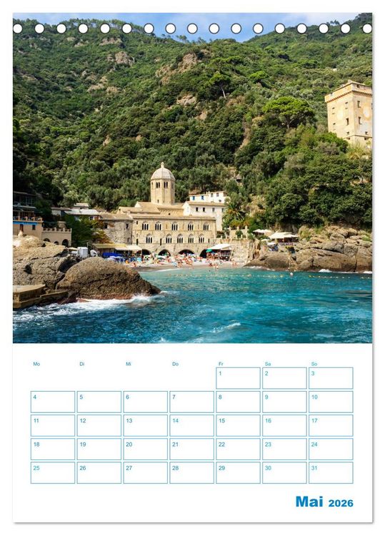 Produktbild: Blauer Ligurien Sommer (Tischkalender 2026 DIN A5 hoch), CALVENDO Monatskalender