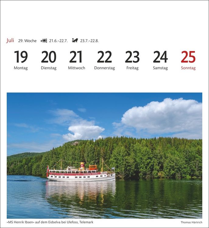 Produktbild: Norwegen Sehnsuchtskalender 2027 - Wochenkalender mit 53 Postkarten