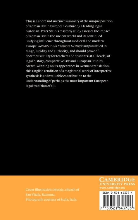 Produktbild: Roman Law in European History