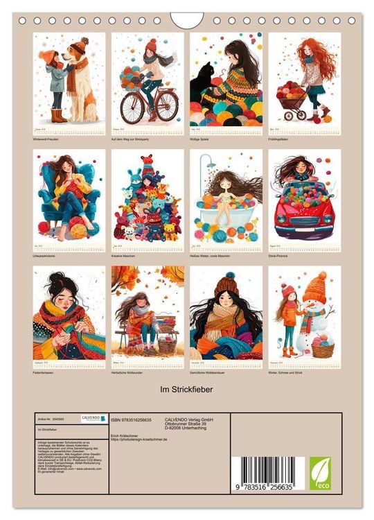Produktbild: Im Strickfieber (Wandkalender 2026 DIN A4 hoch), CALVENDO Monatskalender