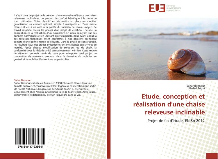 Produktbild: Etude, conception et r&eacute;alisation d'une chaise releveuse inclinable