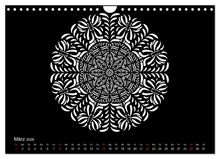 Produktbild: Entspannung und Ruhe durch Mandalas (Wandkalender 2026 DIN A4 quer), CALVENDO Monatskalender