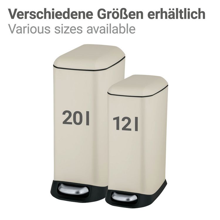 Produktbild: Treteimer Mod. Design 12 L, Easy-Close, Creme, mit herausnehmbarem Einsatz