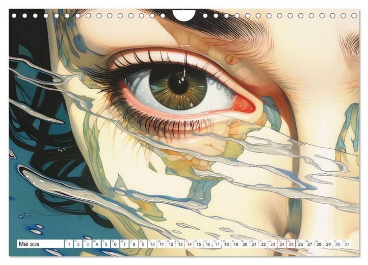 Produktbild: Surrealismus trifft asiatisch anmutende Gesichter (Wandkalender 2026 DIN A4 quer), CALVENDO Monatskalender