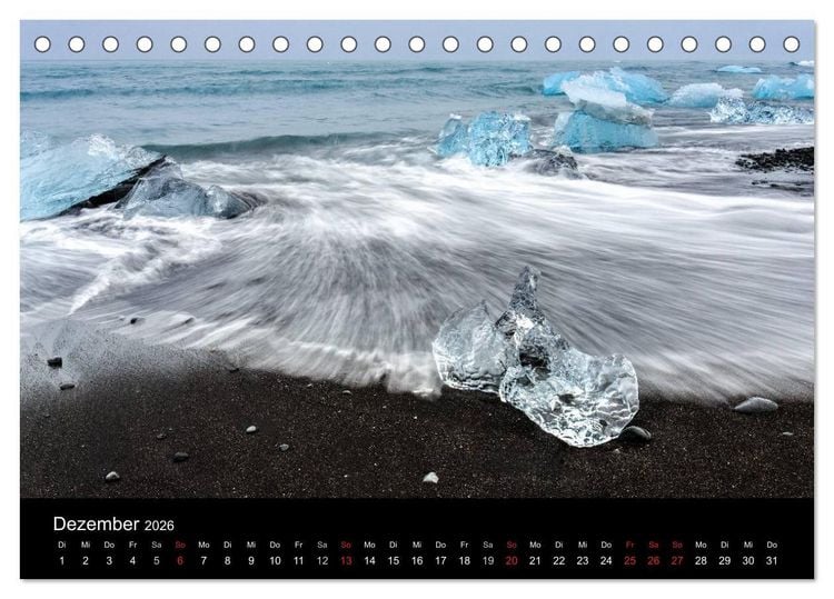 Produktbild: Island - einzigartige Landschaften (Tischkalender 2026 DIN A5 quer), CALVENDO Monatskalender