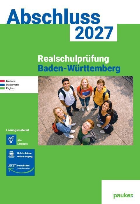 Produktbild: pauker. L&ouml;sungen - Realschulpr&uuml;fung Baden-W&uuml;rttemberg 2027