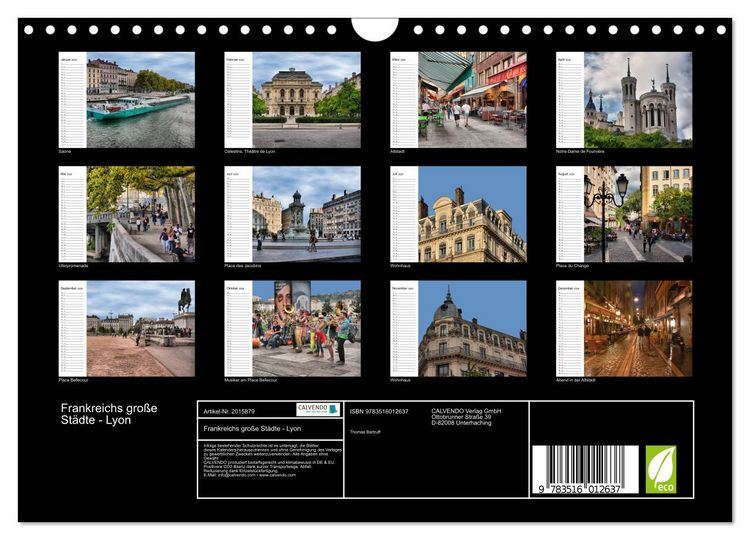 Produktbild: Frankreichs gro&szlig;e St&auml;dte - Lyon (Wandkalender 2026 DIN A4 quer), CALVENDO Monatskalender