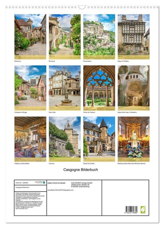 Produktbild: Casgogne Bilderbuch (Wandkalender 2026 DIN A2 hoch), CALVENDO Monatskalender