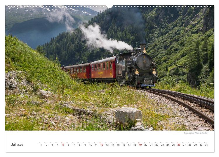 Produktbild: Dampfbahn Furka 2026 (hochwertiger Premium Wandkalender 2026 DIN A2 quer), Kunstdruck in Hochglanz