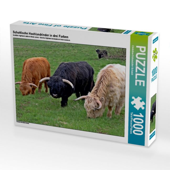 CALVENDO Puzzle Schottisches Hochland Rind – 1000 Teile, 64x48 Cm, Premium-Qualität Aus Europa