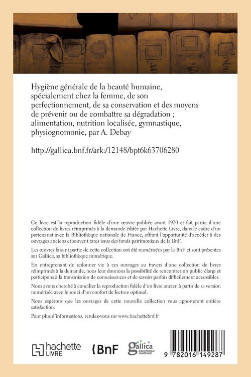 Produktbild: Hygi&egrave;ne G&eacute;n&eacute;rale de la Beaut&eacute; Humaine, Sp&eacute;cialement Chez La Femme, de Son Perfectionnement