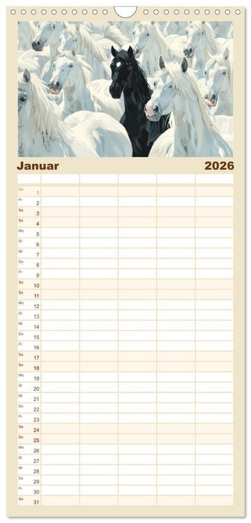 Produktbild: Familienplaner 2026 - Hervorstechen ist Trumpf mit 5 Spalten (Wandkalender, 21 x 45 cm) CALVENDO