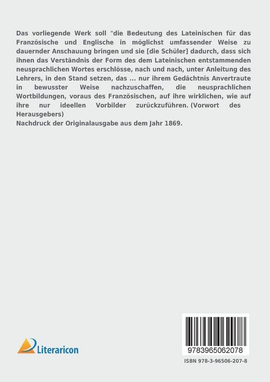 Produktbild: Franz&ouml;sisch-englisches etymologisches W&ouml;rterbuch innerhalb des Lateinischen