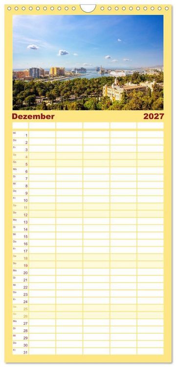 Produktbild: Familienplaner 2027 - Malaga Highlights der Stadt an der Costa del Sol mit 5 Spalten (Wandkalender, 21 x 45 cm) CALVENDO