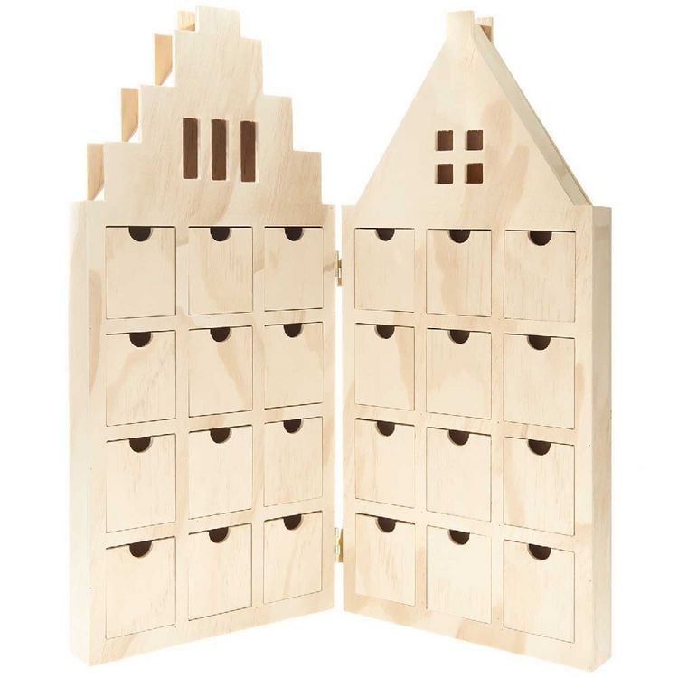 Produktbild: Adventskalender-Haus, mit 24 Schubladen,