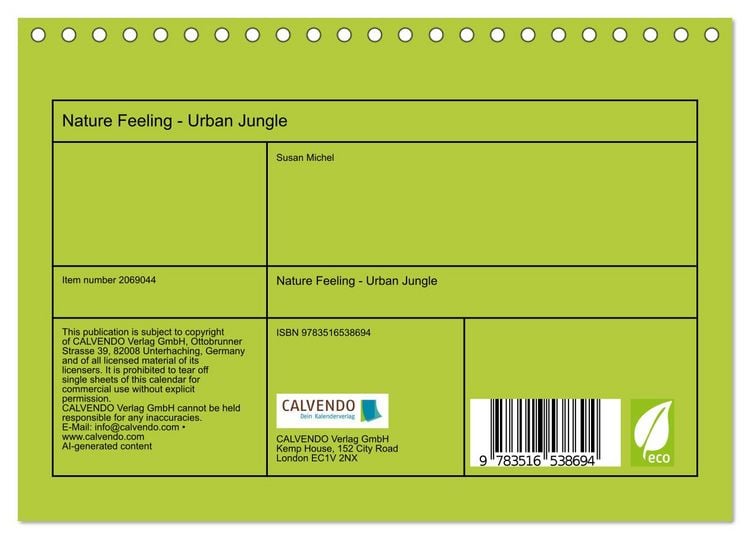Produktbild: Nature Feeling - Urban Jungle (Desk Calendar 2026 DIN A5 landscape), CALVENDO 12 Month DeskCalendar