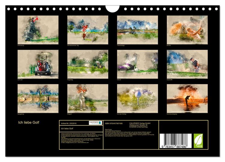 Produktbild: Ich liebe Golf (Wandkalender 2026 DIN A4 quer), CALVENDO Monatskalender