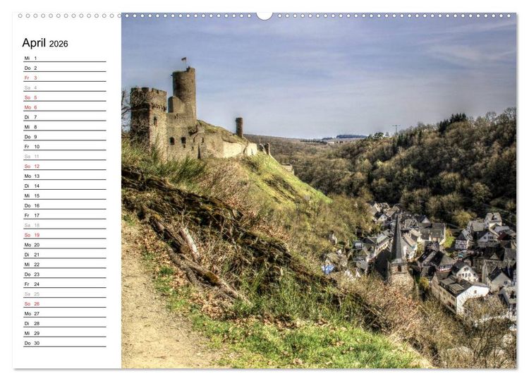 Produktbild: Eine Perle in der Eifel - Monreal (hochwertiger Premium Wandkalender 2026 DIN A2 quer), Kunstdruck in Hochglanz