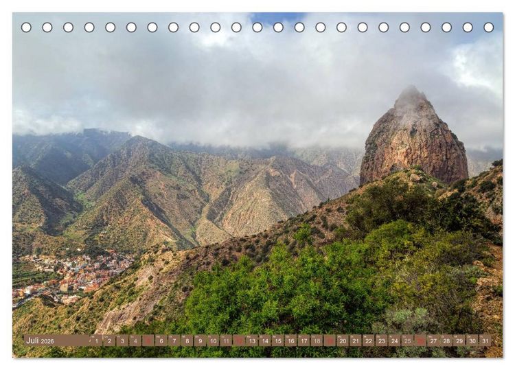 Produktbild: La Gomera Sonne, Meer und Vulkane (Tischkalender 2026 DIN A5 quer), CALVENDO Monatskalender