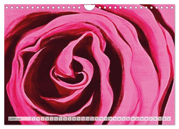 Produktbild: Roses peintes (Calendrier mural 2026 DIN A4 vertical), CALVENDO calendrier mensuel
