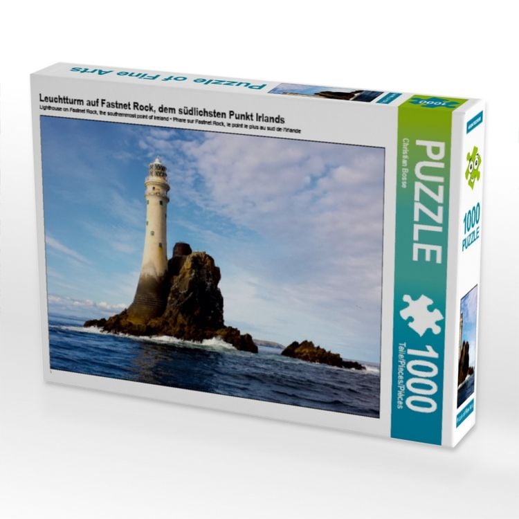 Produktbild: CALVENDO Puzzle Leuchtturm auf Fastnet Rock, dem s&uuml;dlichsten Punkt Irlands 1000 Teile Puzzle quer | 1000 Teile Lege-Gr&ouml;&szlig;e 64 &times; 48 cm Foto-Puzzle f&uuml;r gl&uuml;ckliche Stunden