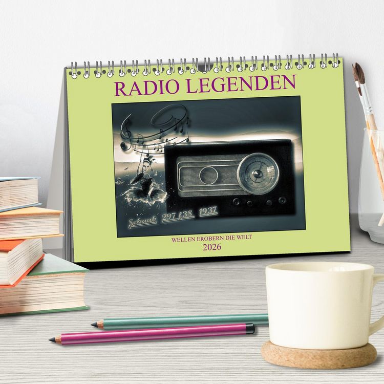 Produktbild: RADIO LEGENDEN (Tischkalender 2026 DIN A5 quer), CALVENDO Monatskalender